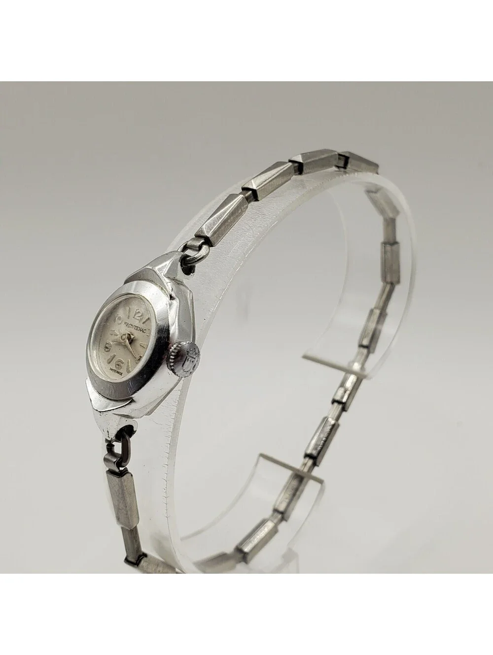 Vintage Frontenac Mechanical Womens Watch  Silver Tone For Parts Or Repair